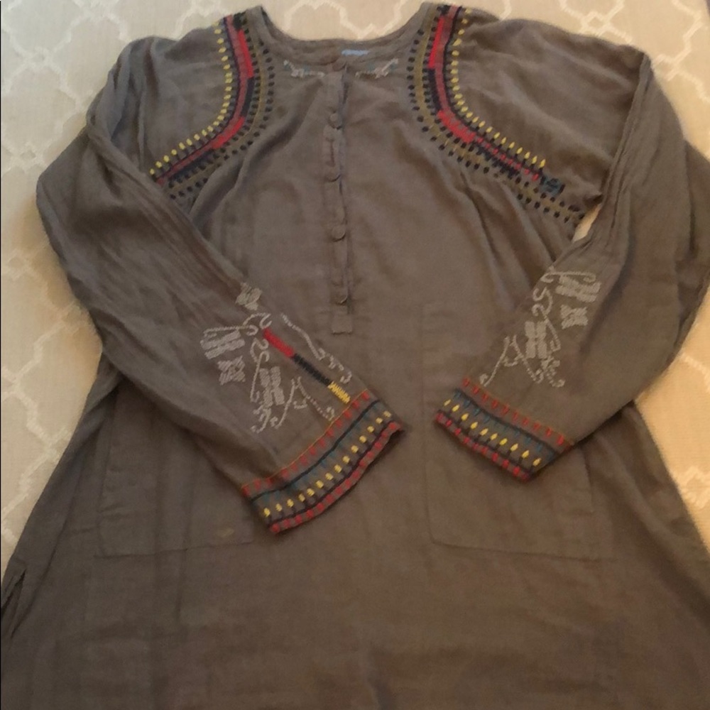 Johnny Was/biya cotton embroidered shirt